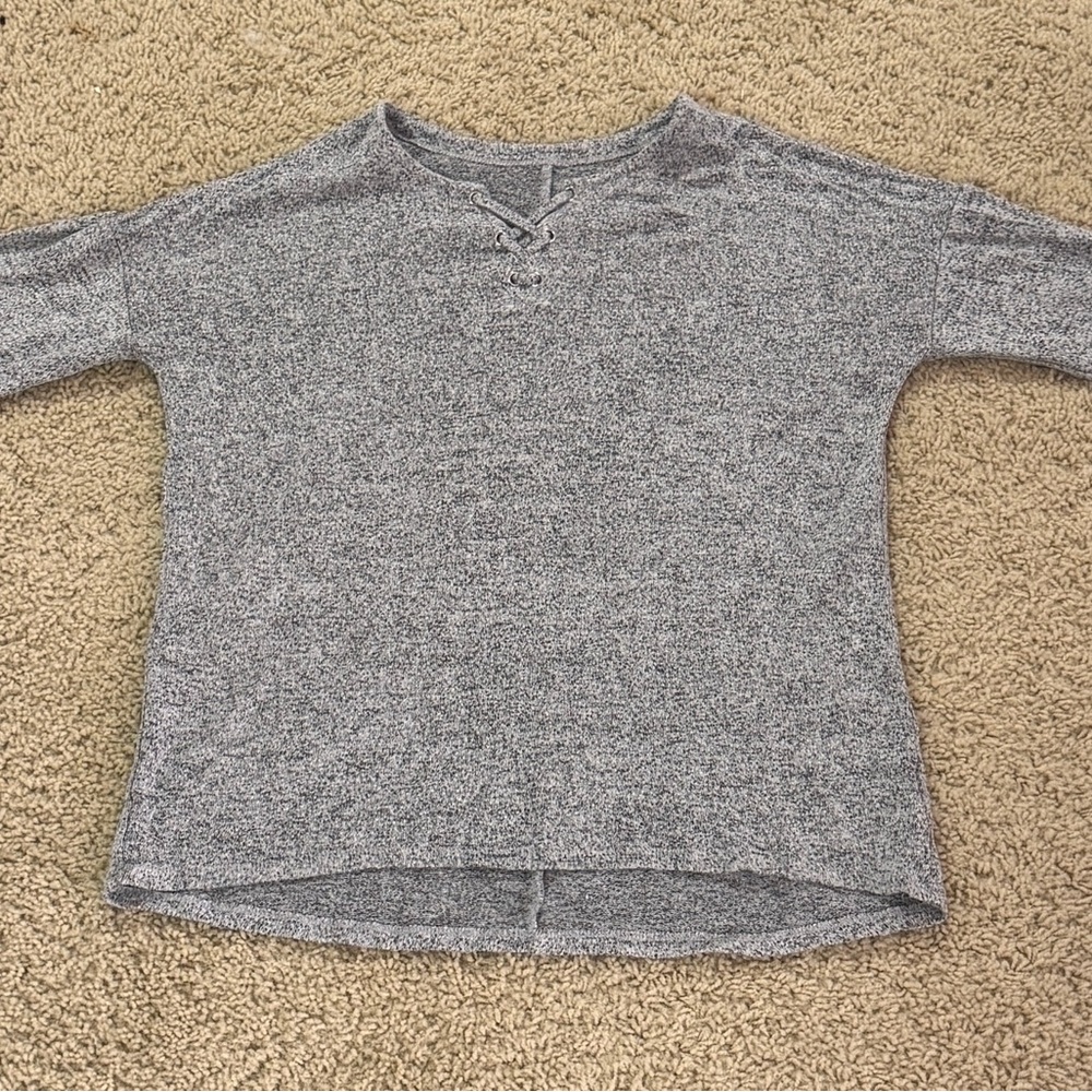 Justice Girls size 12 Gray Long Sleeve Top